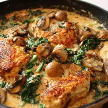 Creamy Spinach and Mushrooms Chicken