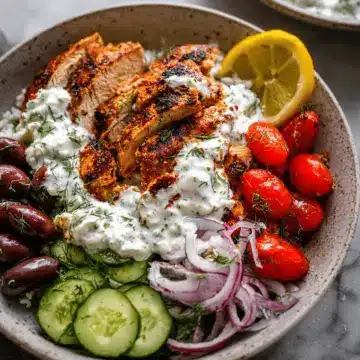 Spicy Chicken Tzatziki Bowls