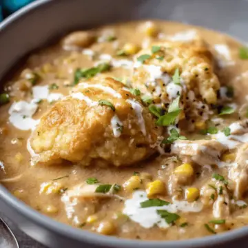White Chicken Chili with Cornbread Dumpling