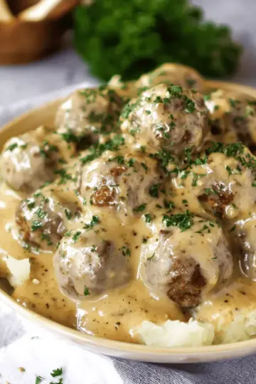 Meatballs in Dijon Gravy