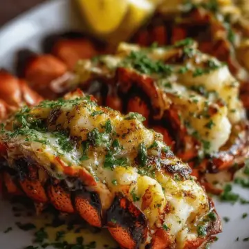 Grilled Lobster Tails with Garlic Lemon Butter Sauce