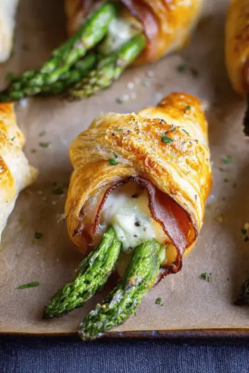 Prosciutto Asparagus Puff Pastry Bundles