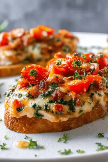 Easy Cheesy Bruschetta Chicken Bake with Tomatoes