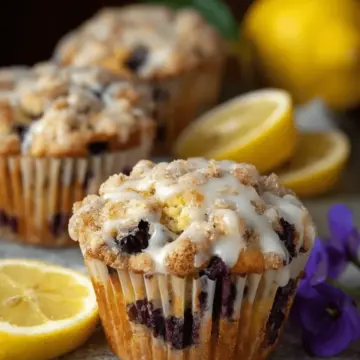 Bakery Style Lemon Blueberry Muffins