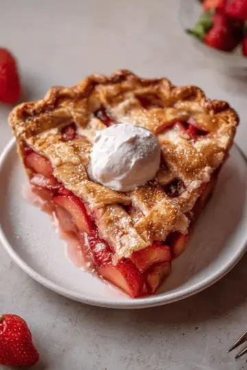 Brown Butter Strawberry Peach Pie