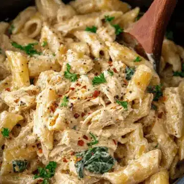 Crock Pot Garlic Parmesan Chicken Pasta