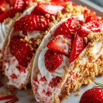 Strawberry Crunch Cheesecake Tacos