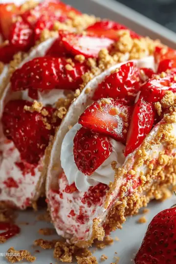 Strawberry Crunch Cheesecake Tacos