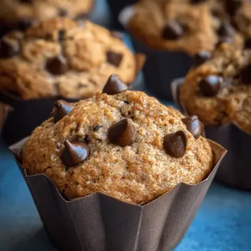 Healthy Chocolate Chip Banana Oat Muffins