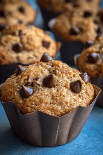 Healthy Chocolate Chip Banana Oat Muffins