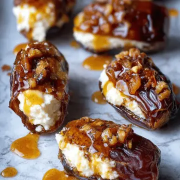 Mascarpone Stuffed Dates with Maple Drizzle
