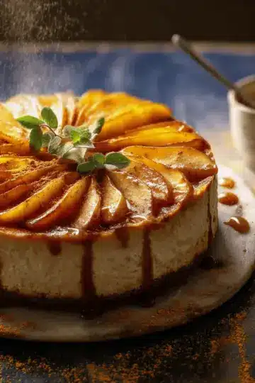 Caramelised apple cheesecake