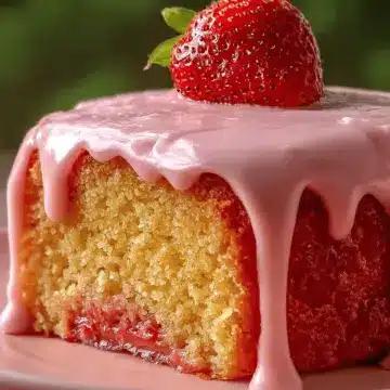 Strawberry Honeybun Cake with Creamy Strawberry Icing Recipe