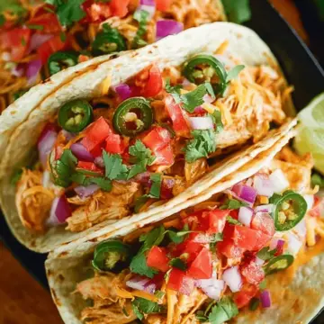 Slow Cooker Queso Chicken Tacos (4-Ingredients)