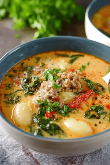 Gnocchi Sausage and Spinach Soup