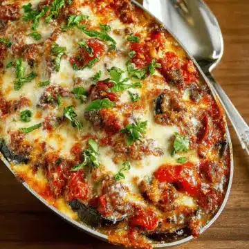 Eggplant Italian Sausage Gratin
