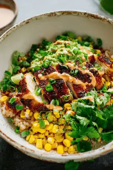 Street Corn Chicken Rice Bowl