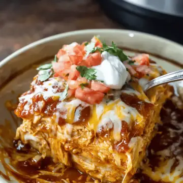 Crockpot Chicken Enchilada Casserole