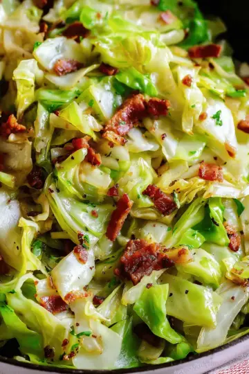 Easy Southern Fried Cabbage with Bacon