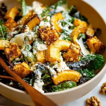 Autumn Caesar Salad with Roasted Delicata Squash Croutons