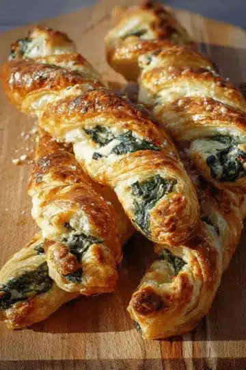 Easy Spinach and Feta Puff Pastry Twists Recipe for Flaky Appetizers
