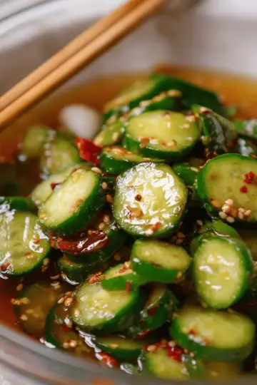 Quick Asian Pickled Cucumbers
