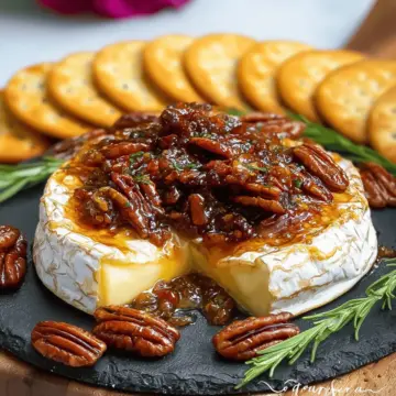 Baked Brie with Fig Jam and Pecans Recipe