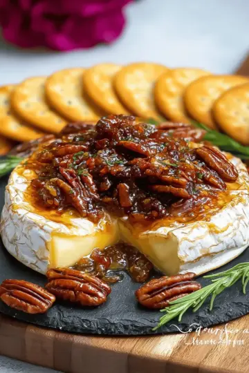 Baked Brie with Fig Jam and Pecans Recipe