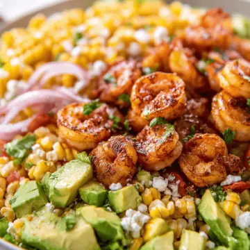 Mexican Street Corn Shrimp and Avocado Salad