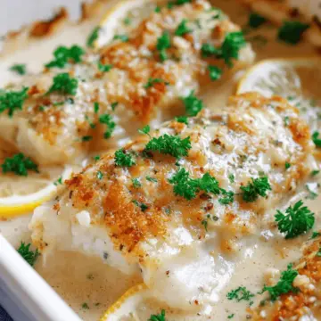 Creamy Lemon Garlic Baked Cod