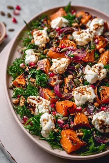 Roasted Sweet Potato Goat Cheese Salad