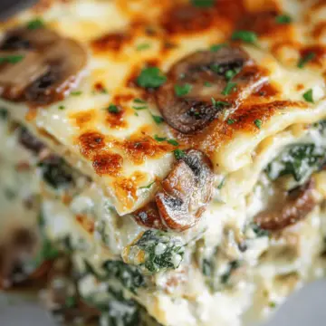 Creamy Spinach and Mushroom Lasagne