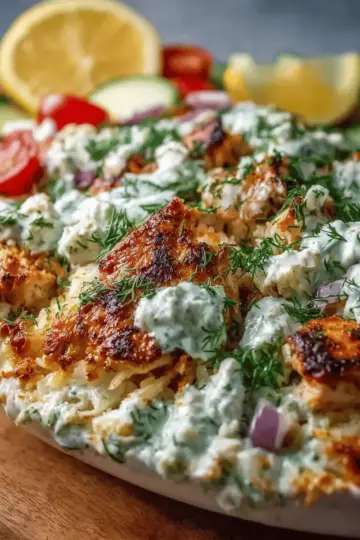 Dump and Bake Chicken Tzatziki Casserole