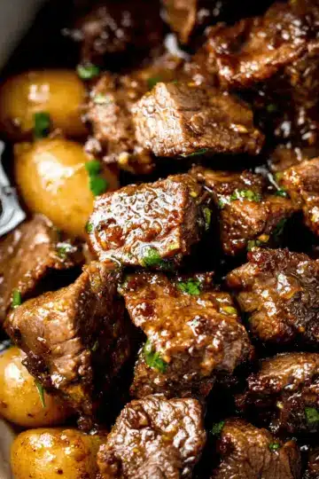 Slow Cooker Garlic Butter Beef Bites