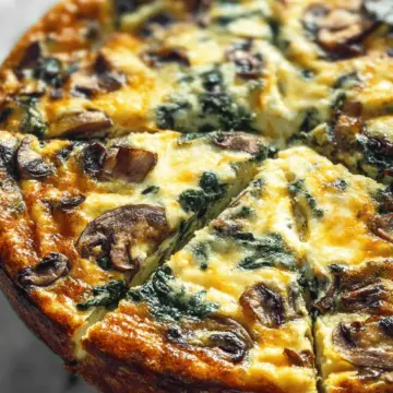 Spinach and Mushroom Crustless Quiche