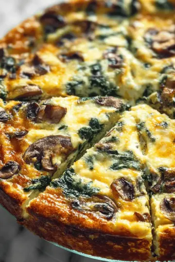 Spinach and Mushroom Crustless Quiche