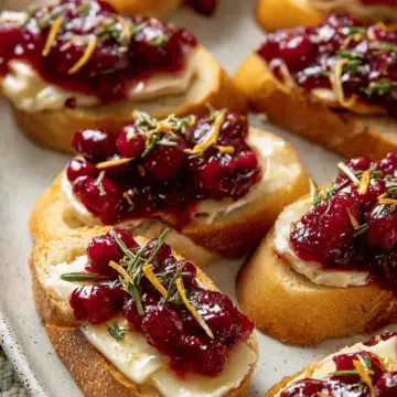 Simple Cranberry Brie Crostini