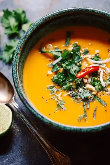 Thai Coconut-Peanut Sweet Potato Soup