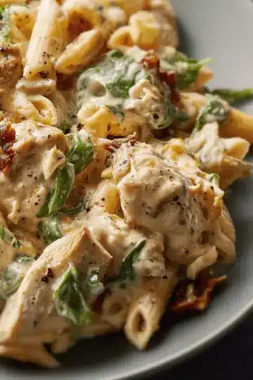 Slow-Cooker Creamy Tuscan Chicken Pasta