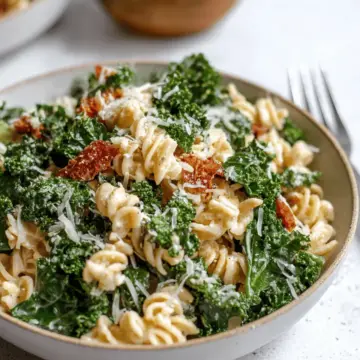 Kale Caesar Pasta Salad
