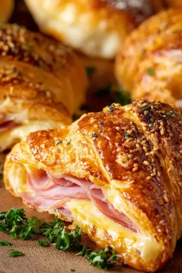 Baked Ham and Cheese Croissants