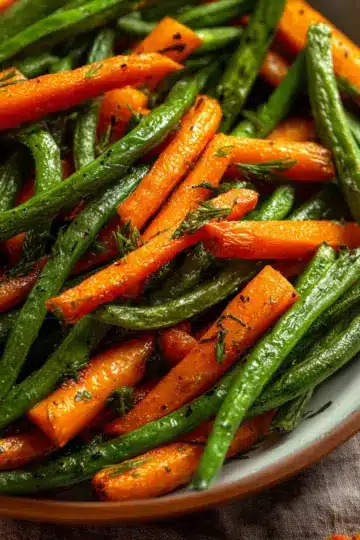 Roasted Green Beans and Carrots