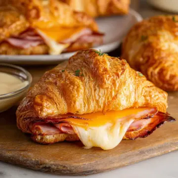 Baked Ham and Cheese Croissants