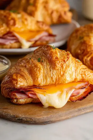 Baked Ham and Cheese Croissants
