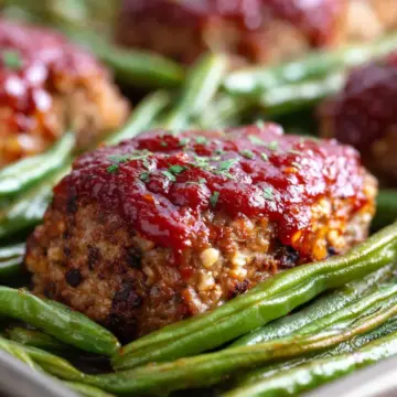 Sheet Pan Meatloaf and Green Beans Recipe