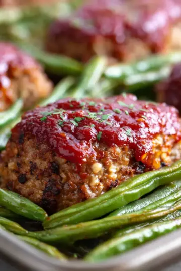 Sheet Pan Meatloaf and Green Beans Recipe