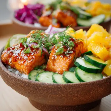 Honey Glazed Salmon Bowls