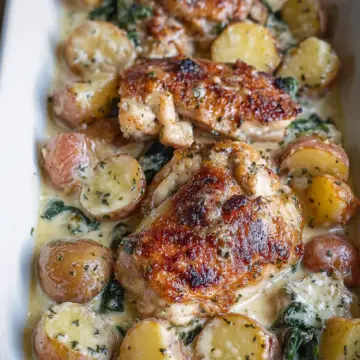 Creamy Garlic Parmesan Chicken & Potatoes