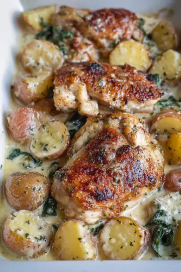 Creamy Garlic Parmesan Chicken & Potatoes