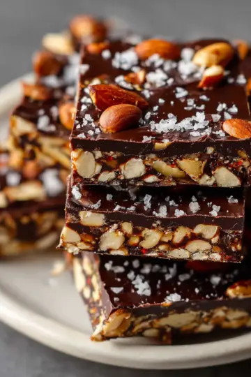 Dark Chocolate and Sea Salt Nut Bars